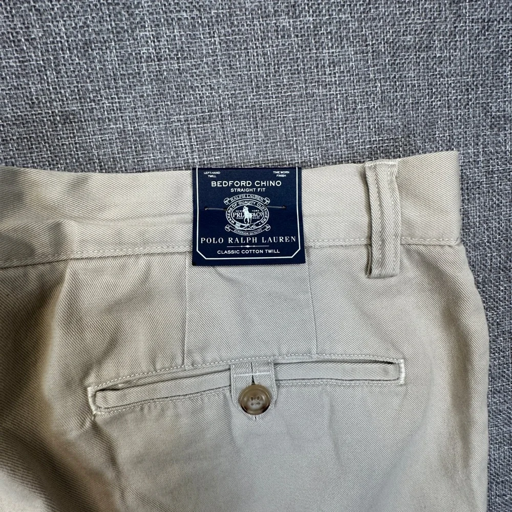 Polo Ralph Lauren Bedford Chino Pants Mens 35x32 (Fits 35x31) Straight‎ Fit NWOT